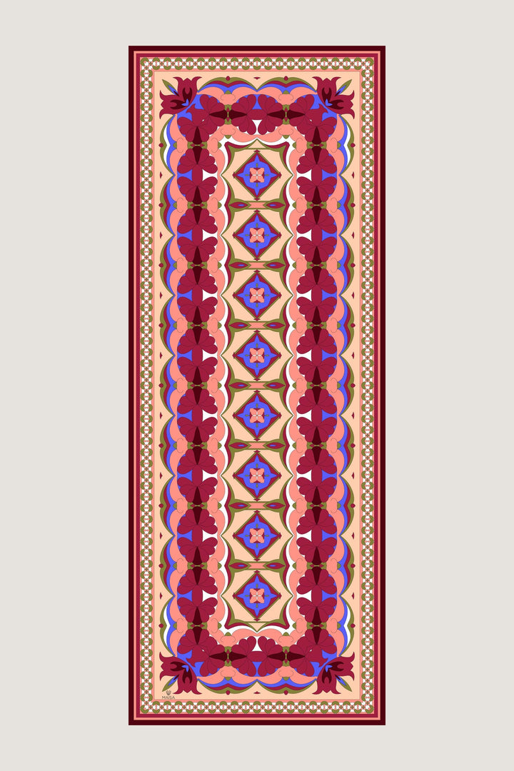 ZEYN PAMUK İPEK ŞAL 70*190 CM - KIRMIZI 
