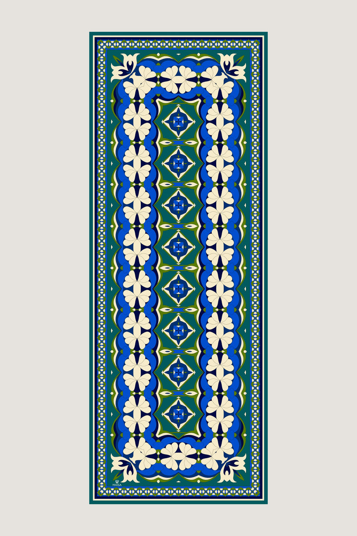 ZEYN PAMUK İPEK ŞAL 70*190 CM - PETROL MAVİSİ 