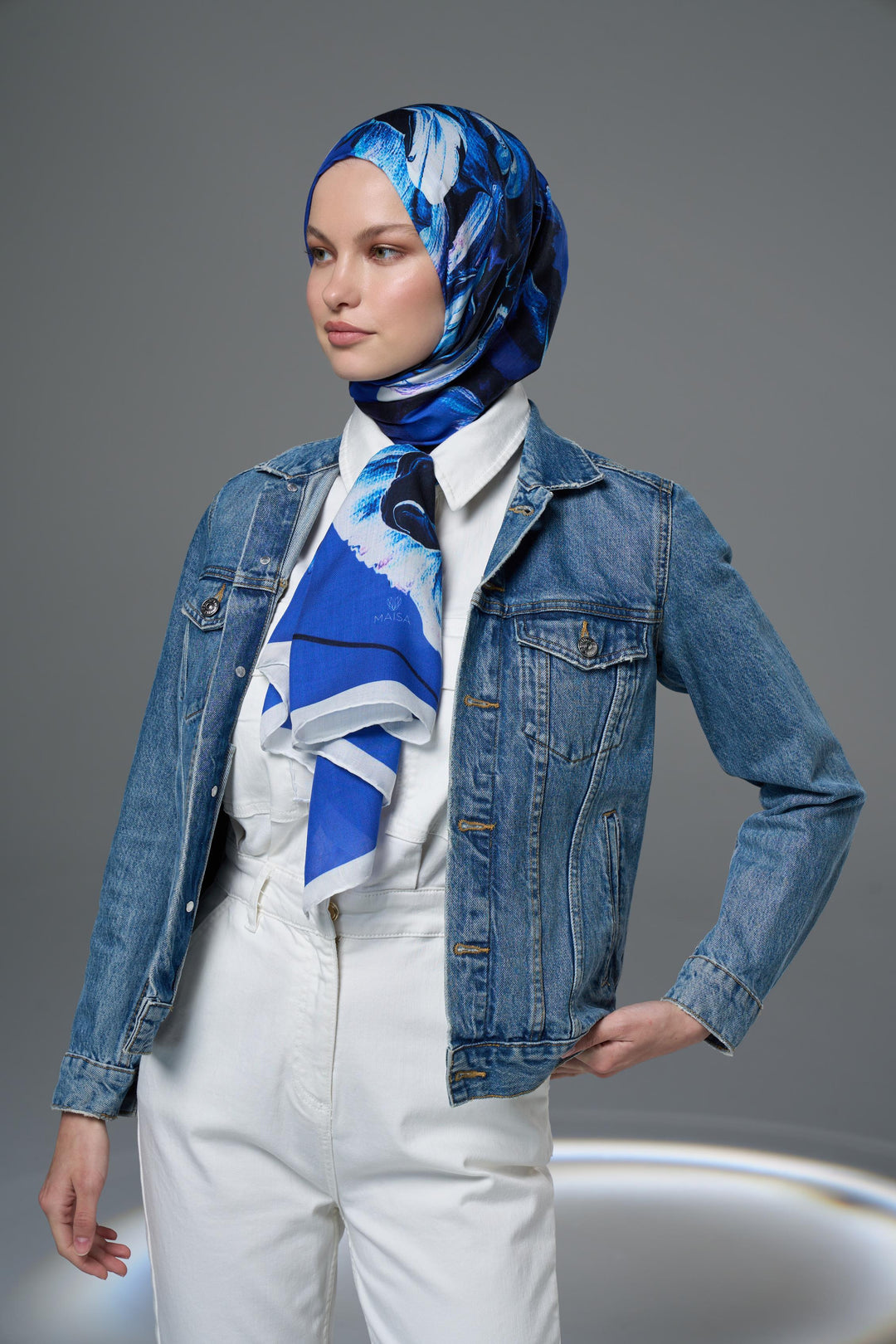Maisa Zia Modal İpek Şal - Saks