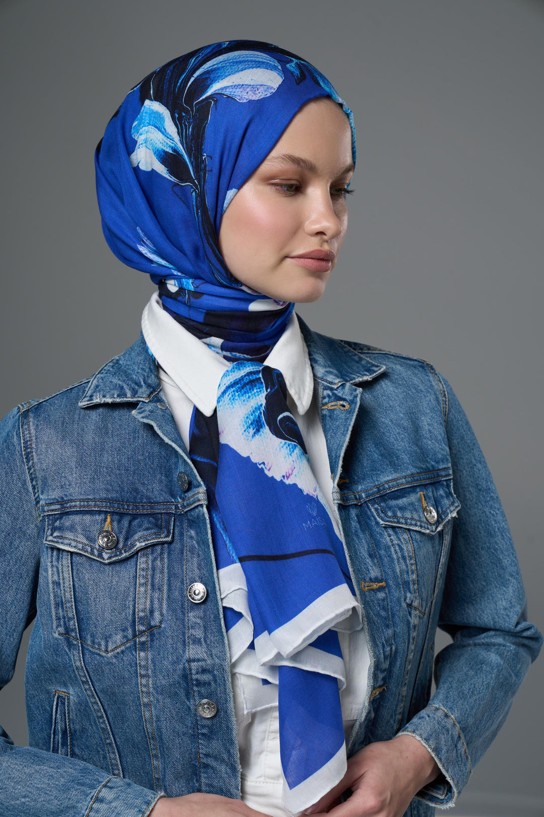 Maisa Zia Modal İpek Şal - Saks