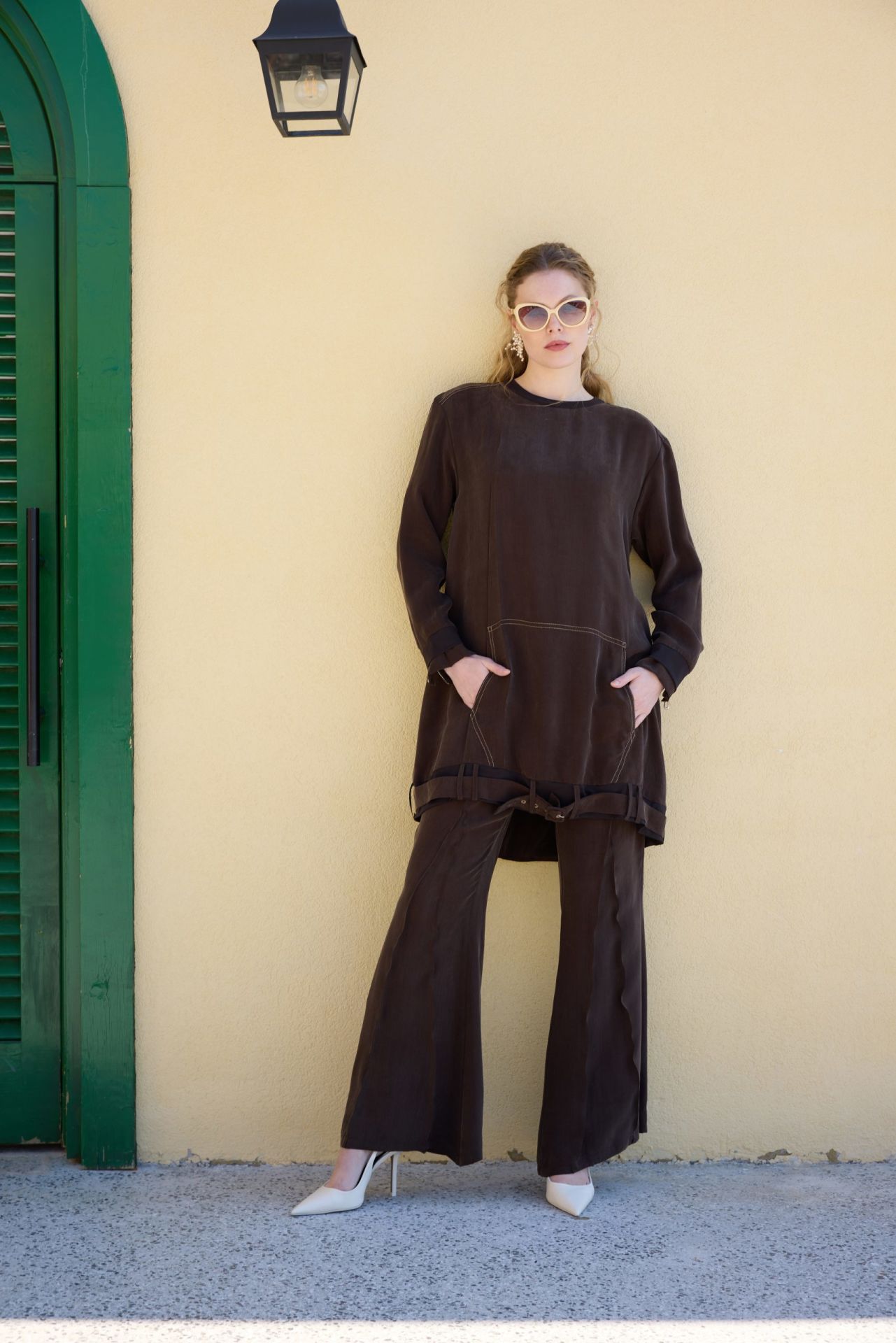 Misswhence Flare Silk Trousers 35122
