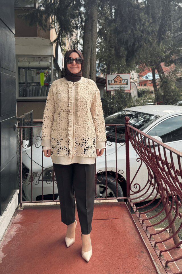 Ghisa Dantel Hırka Bej 25YGSHRK3075