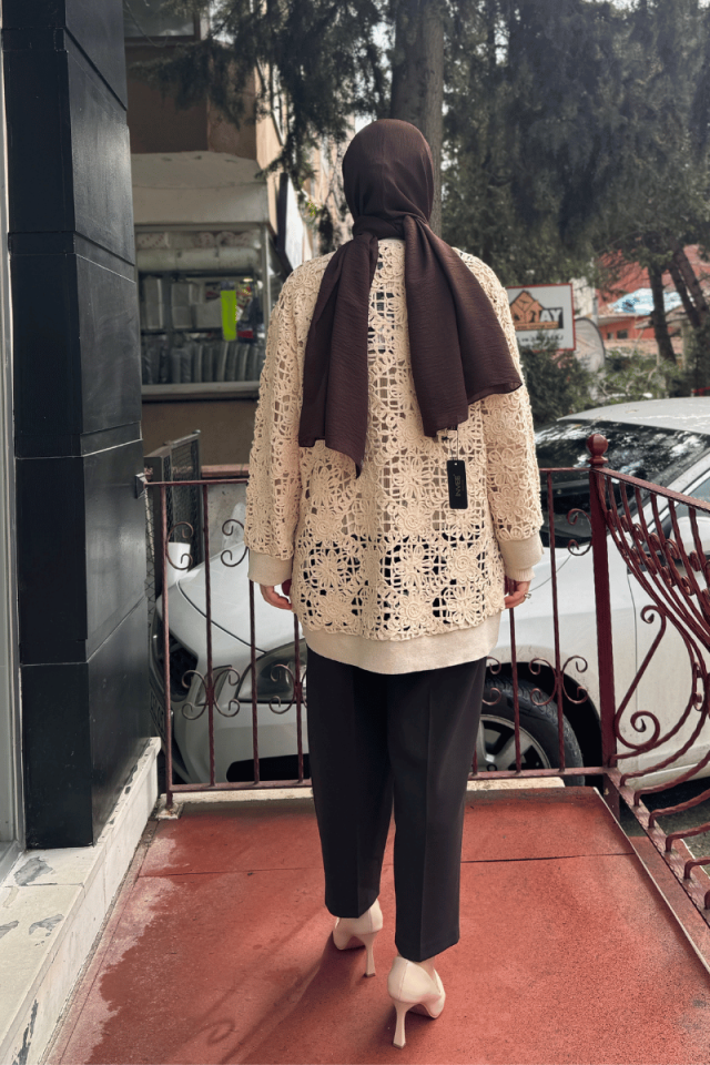 Ghisa Dantel Hırka Bej 25YGSHRK3075