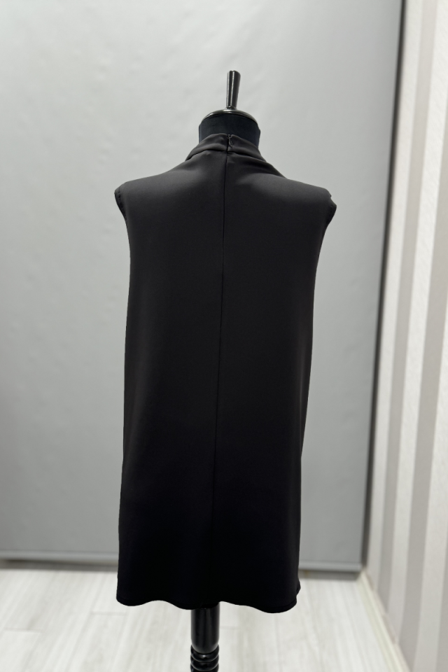Ghisa Front Stone Detailed Sleeveless Scuba Underwear Black GSBASIC1858