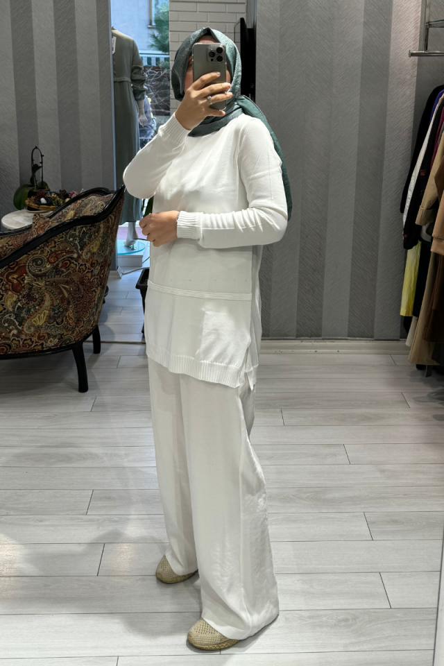 Ghisa Front Knitwear Back Combed Cotton Underwear Ecru GSBASİC4184