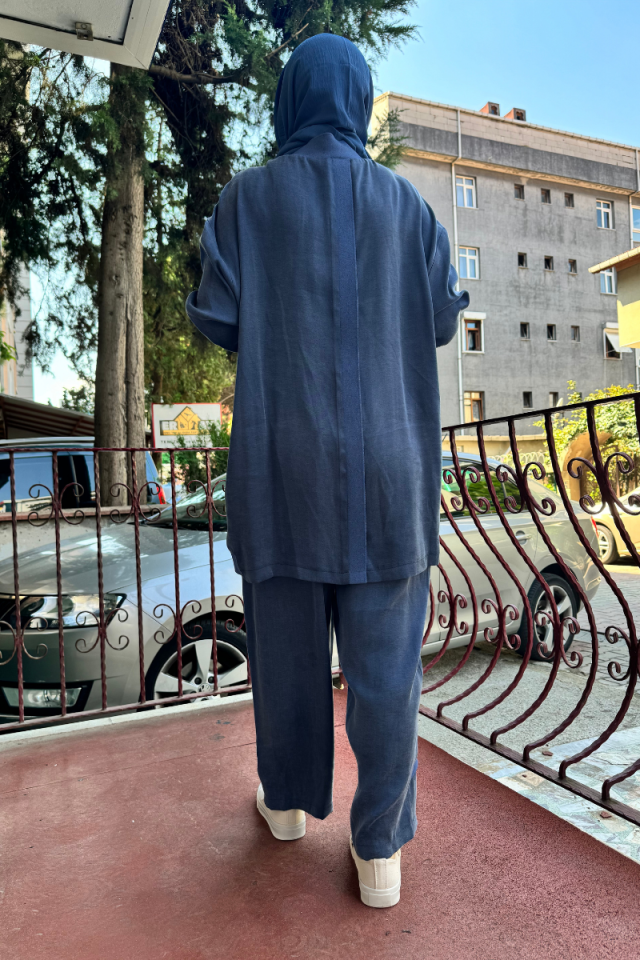 Ghisa Tunik Pantolon Takımı İndigo 5KGSTKM4445