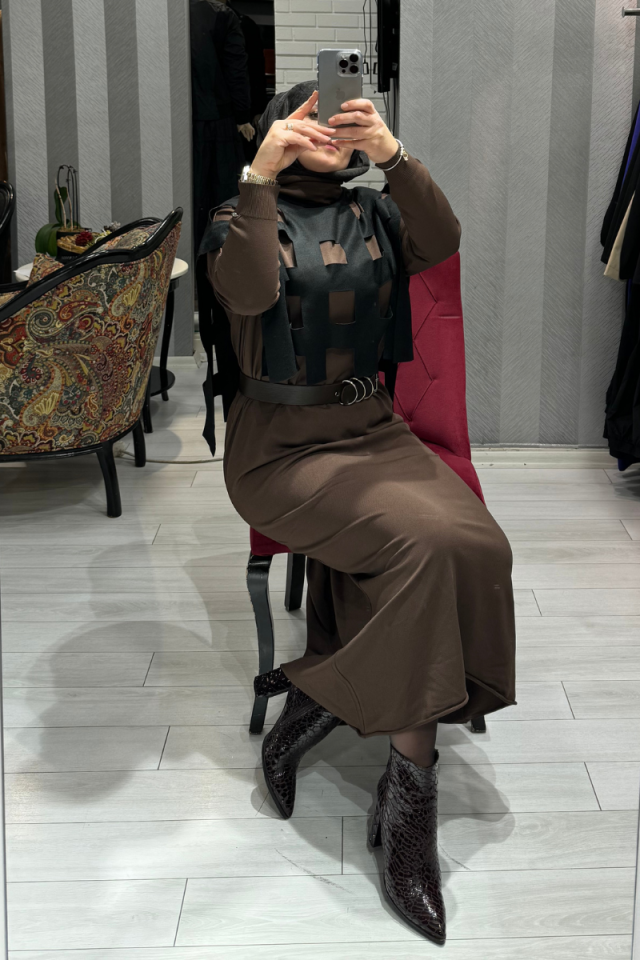 Misswhence Keçe Bolero Detaylı Triko Elbise 34801
