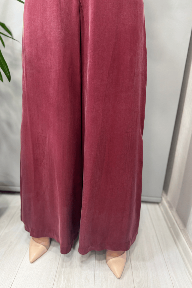 Misswhence Kapüşonlu Tunik Pantolon Takımı Bordo 37007