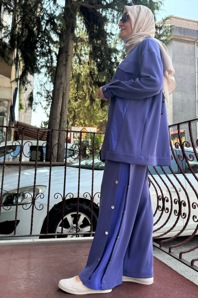 Ghisa Ribana Detailed Suit Purple 5KGSTKM4675