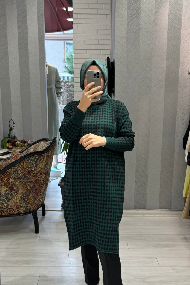 Misswhence Triko Tunik Yeşil 34011
