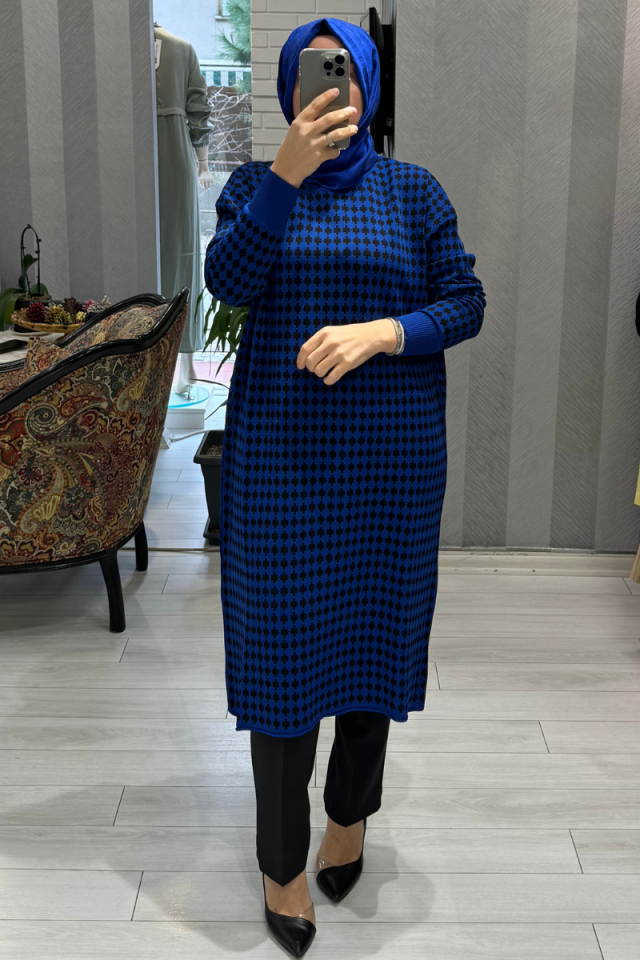 Misswhence Knitwear Tunic Sax 34011