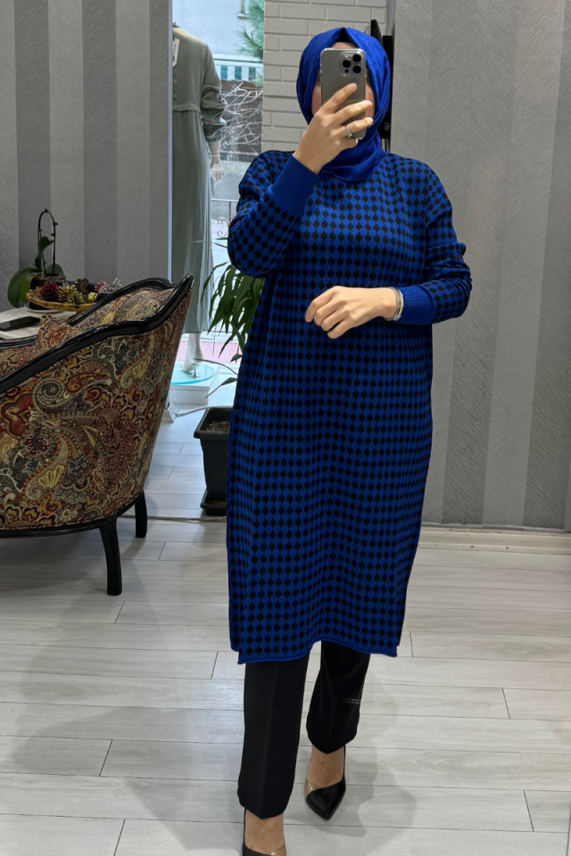 Misswhence Knitwear Tunic Sax 34011