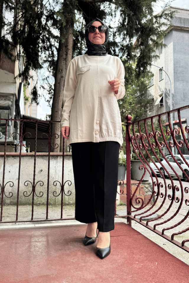 Misswhence Beli Lastikli Cepli Kalem Pantolon Siyah 36102