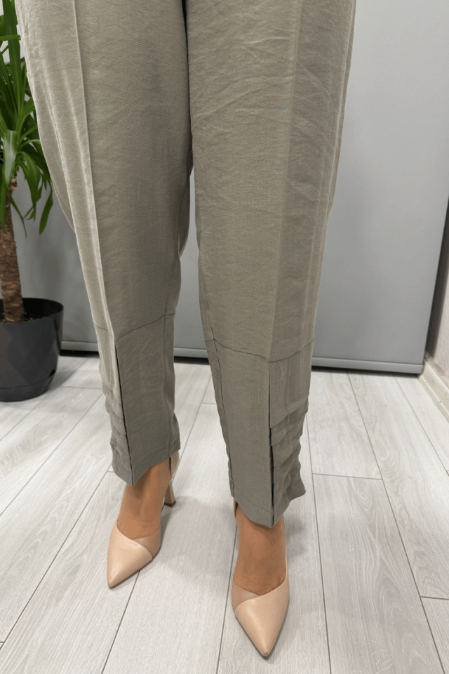 Misswhence Nakış Detaylı Gömlek Pantolon Takım Gri 37301