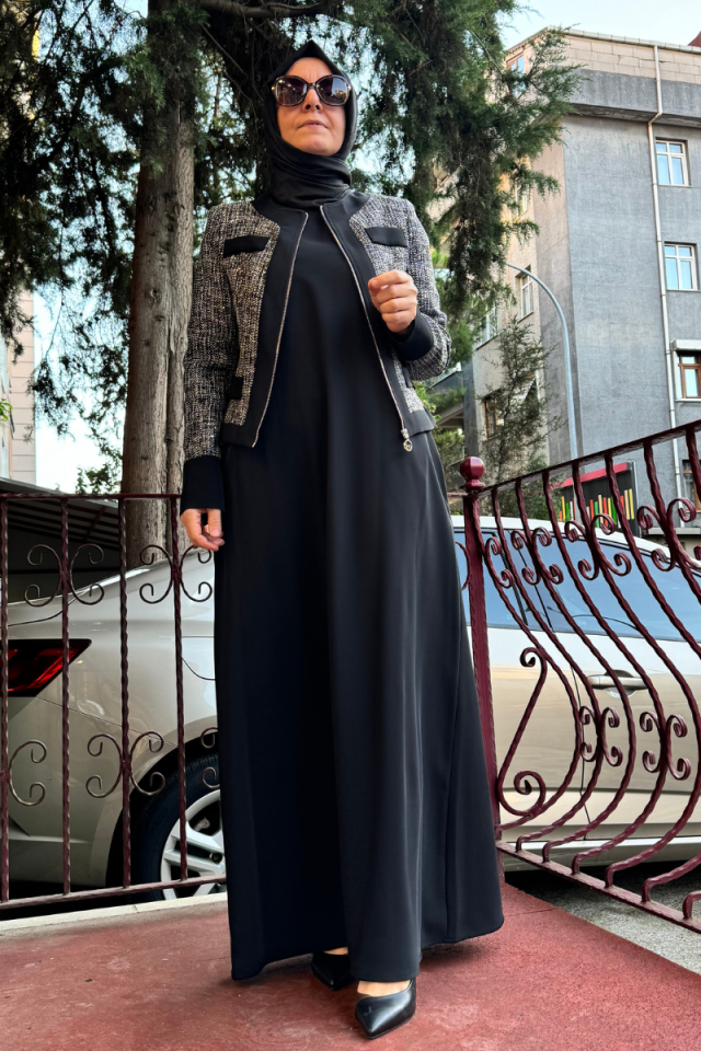 Almarwah Kolsuz Elbise Siyah 303783