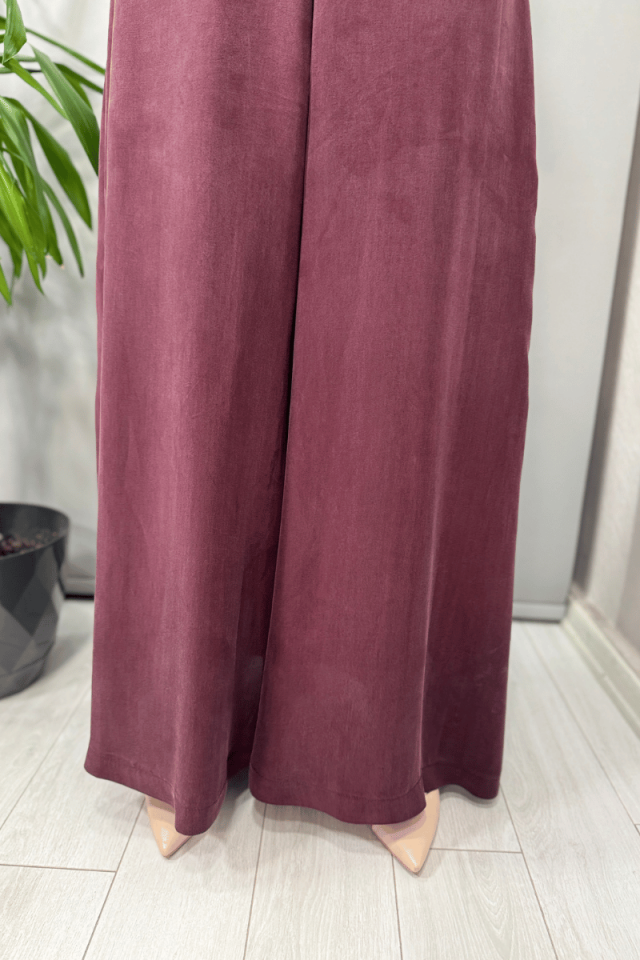 Misswhence Cep Ve Yırtmaç Detaylı Tunik Pantolon Takımı Bordo 37023