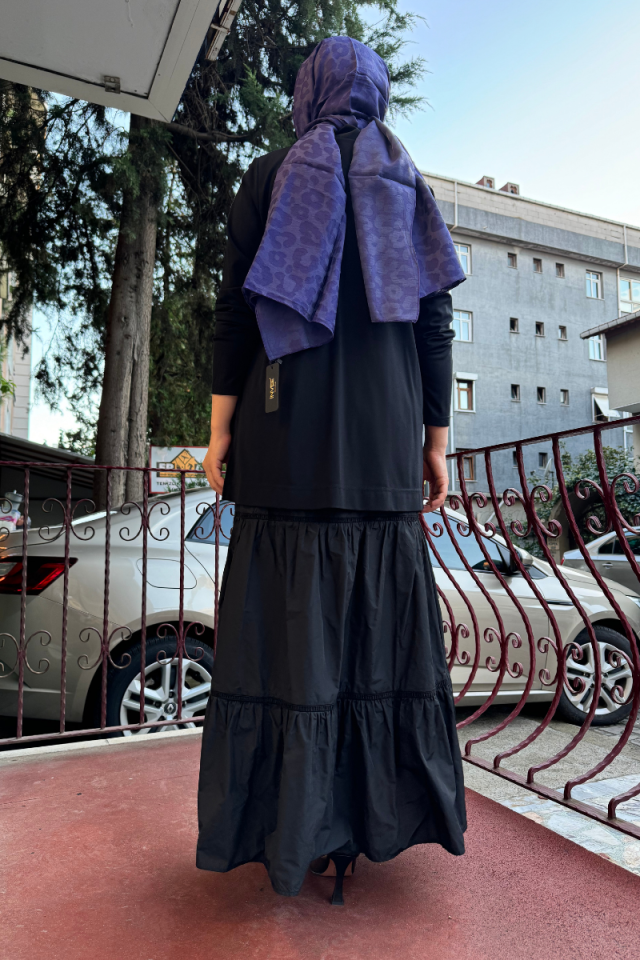 Almarwah Stone and Parachute Fabric Detailed Suit Black 202631