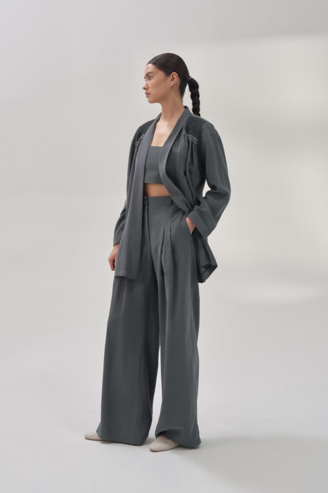 QOOQ Kroşeta Trousers Petrol 24SS304