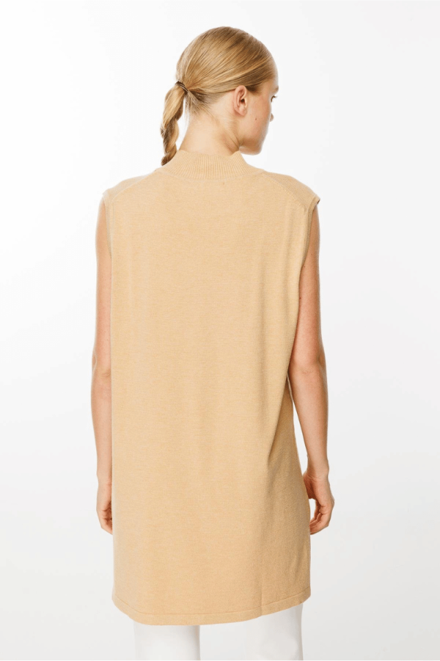 Ghisa Kolsuz Triko Tunik Camel 5KKNTNK4659