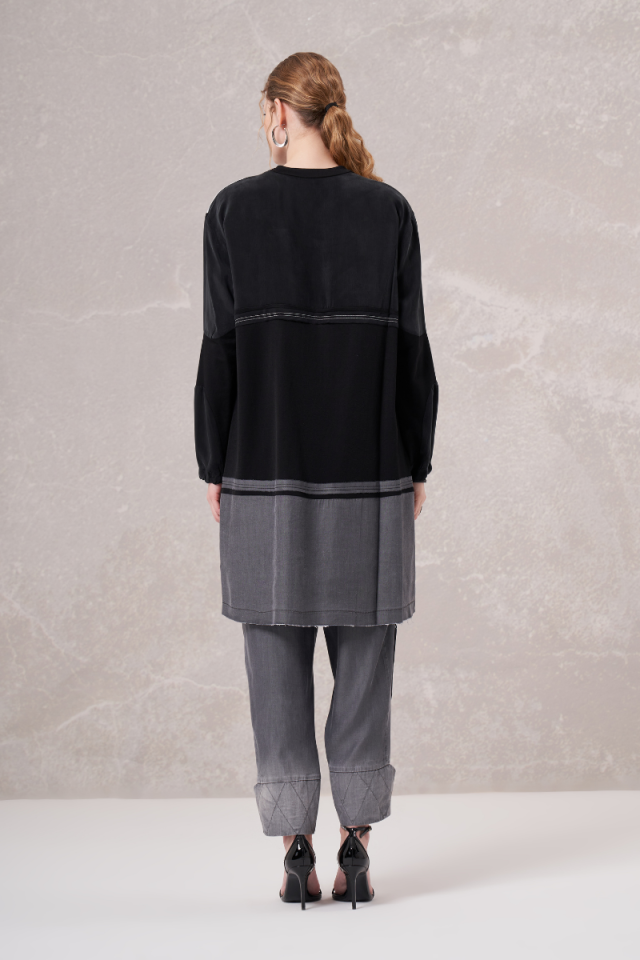 Misswhence Printed Combed Cotton Tunic Black 35002
