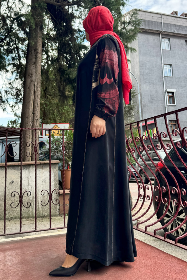 MissWhence Desenli İpek Elbise Siyah 36818