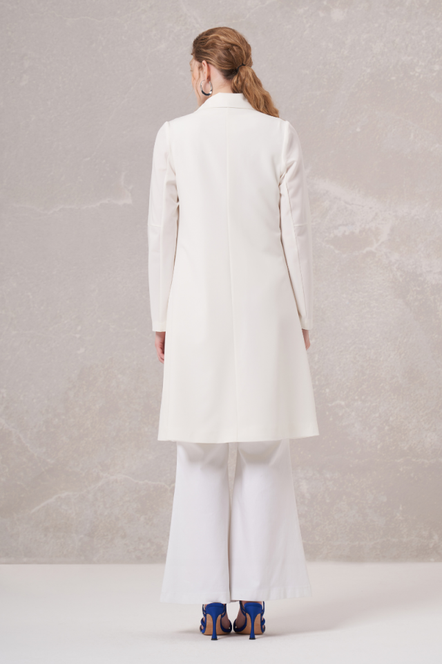 Misswhence Blazer Long Jacket Ecru 35203