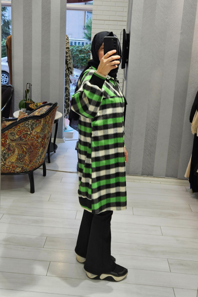 Almarwah Leather Pocket Detailed Zippered Coat blk505220