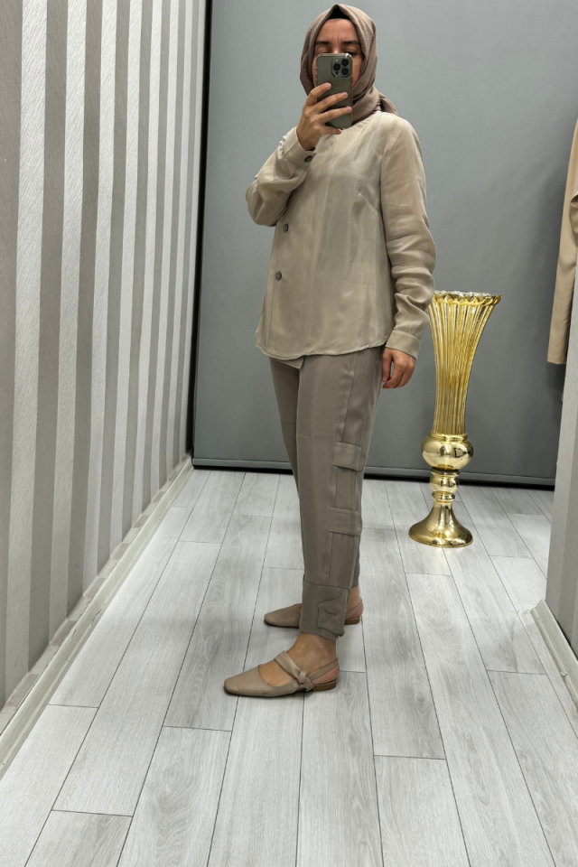 Misswhence Silk Jacket Stone 35208