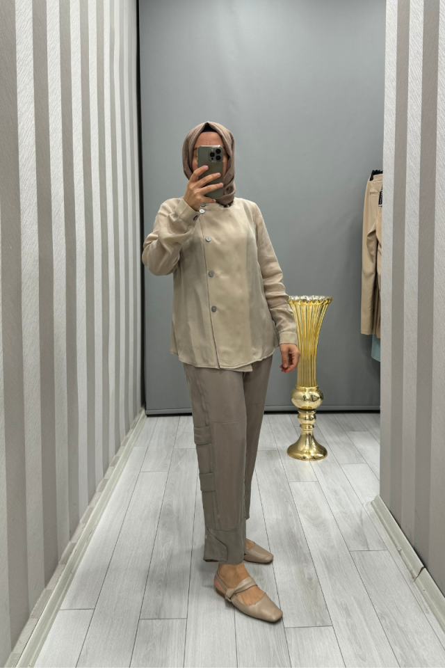 Misswhence Silk Jacket Stone 35208