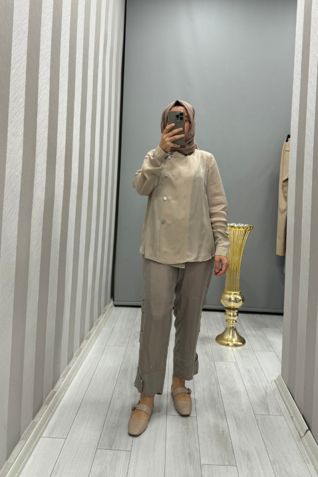 Misswhence Silk Jacket Stone 35208