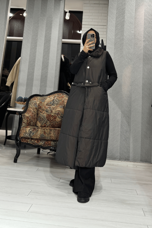 Misswhence Bel Fermuar Detaylı Yelek Kahve 36702