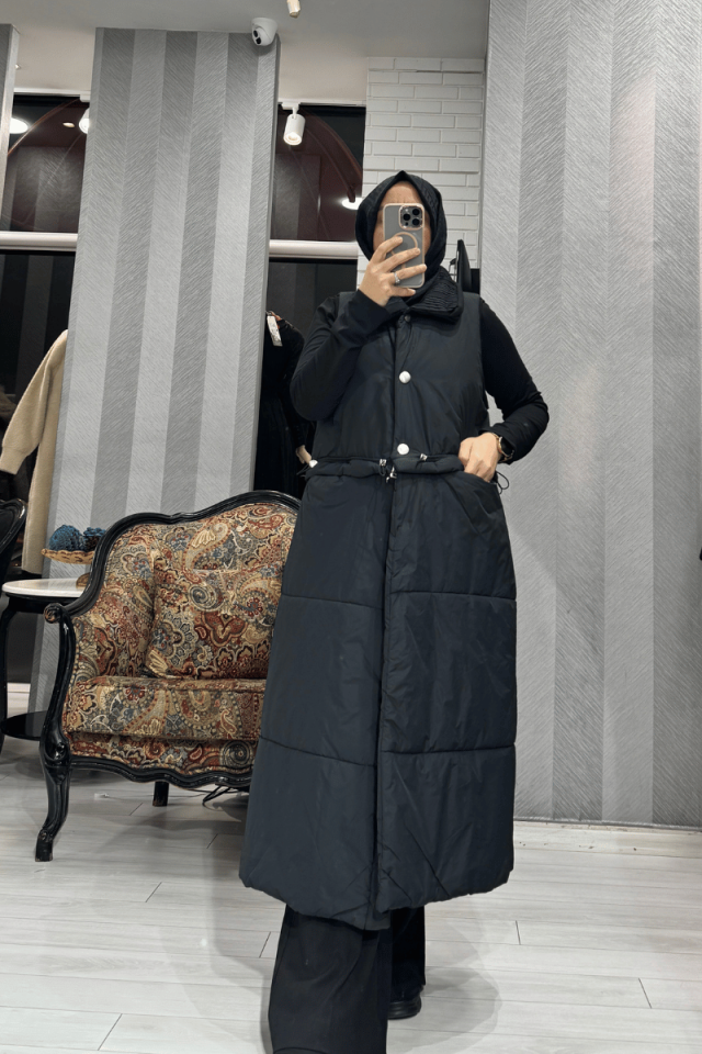 Misswhence Bel Fermuar Detaylı Yelek Siyah 36702
