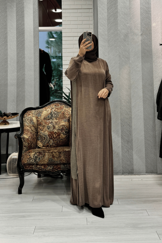Almarwah Elbise Kahverengi 303788