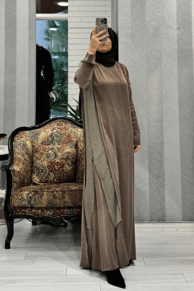 Almarwah Elbise Kahverengi 303788