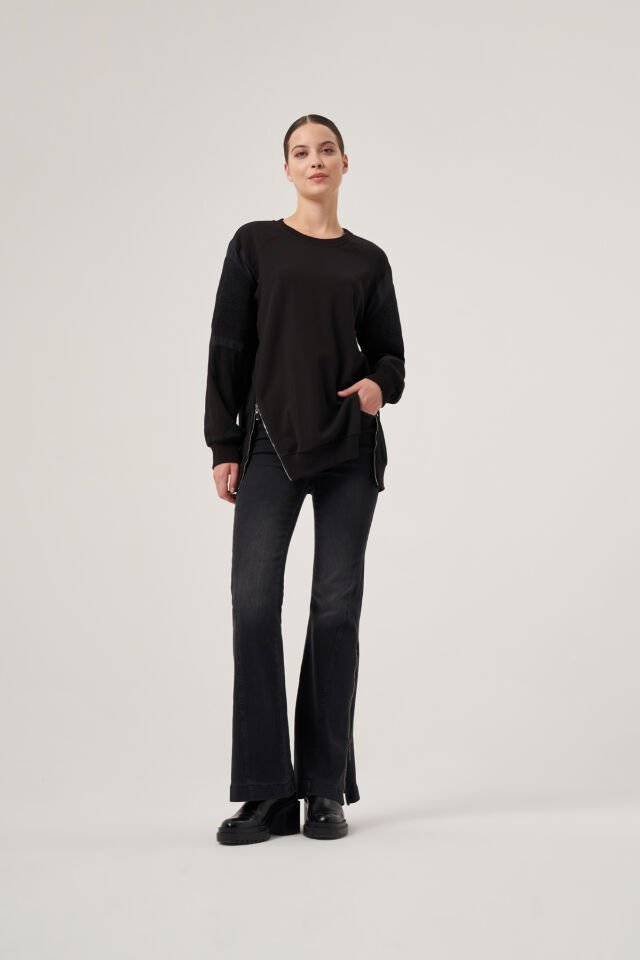 Misswhence Side Zipper Blouse 32007
