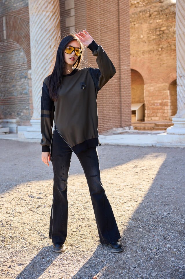 Misswhence Side Zipper Blouse 32007