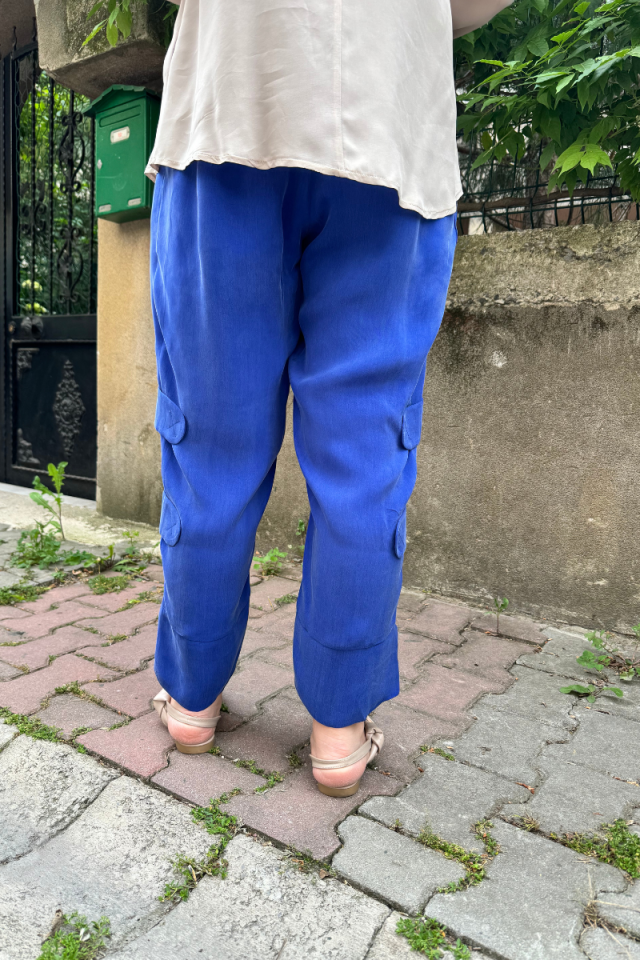 Misswhence Silk Trousers Sax 35121