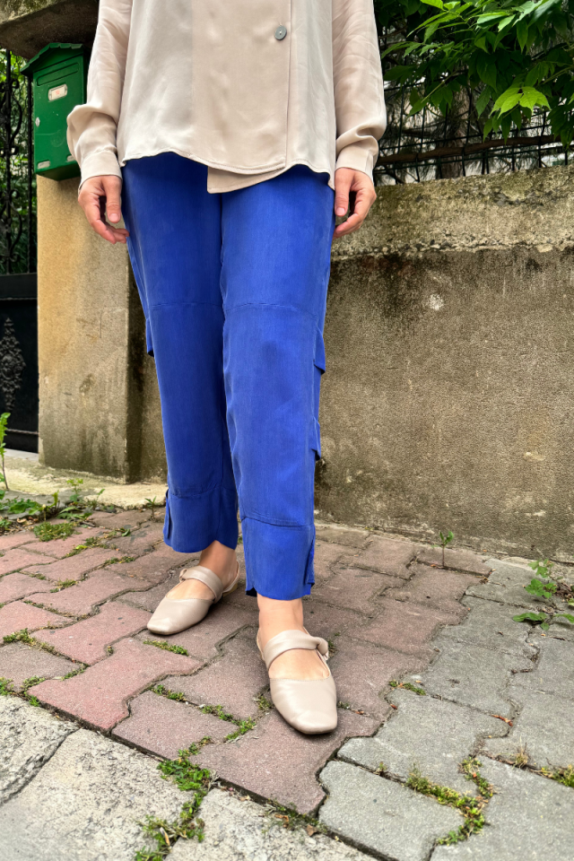 Misswhence Silk Trousers Sax 35121