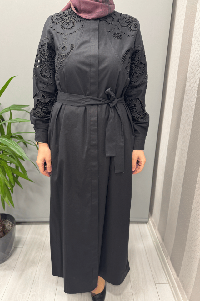 Ghisa Nakış Detaylı Elbise Siyah 25YGSELB4681