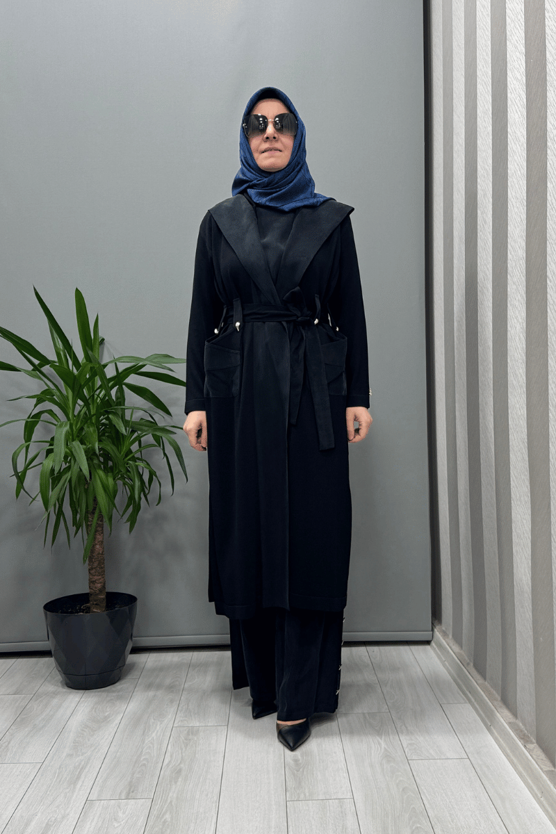 Miss Dalida Kemer Köprülü Düz Renk Kap Siyah T25Y-9010