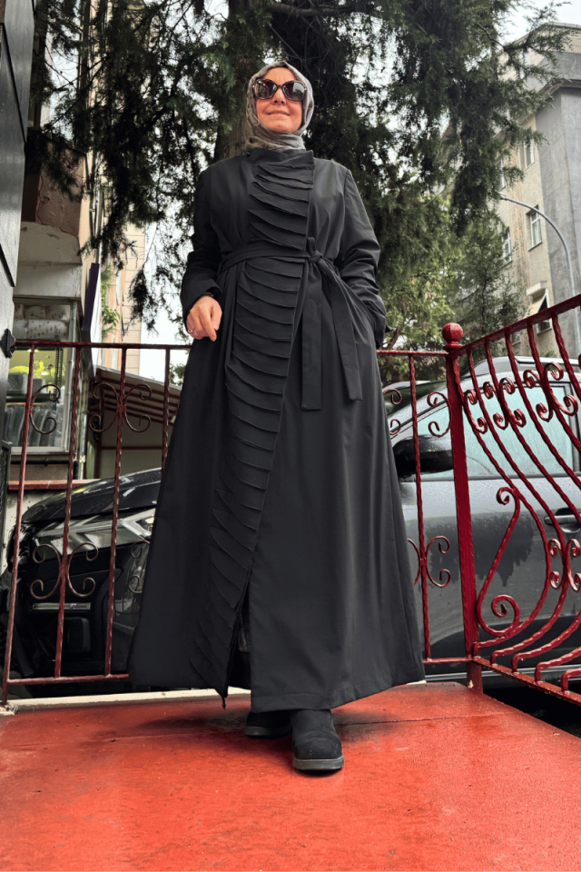 Misswhence Çıtçıtlı Pardesü Siyah 36525
