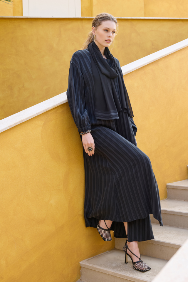 Misswhence Shawl Silk Topcoat/Freshman Black 35504