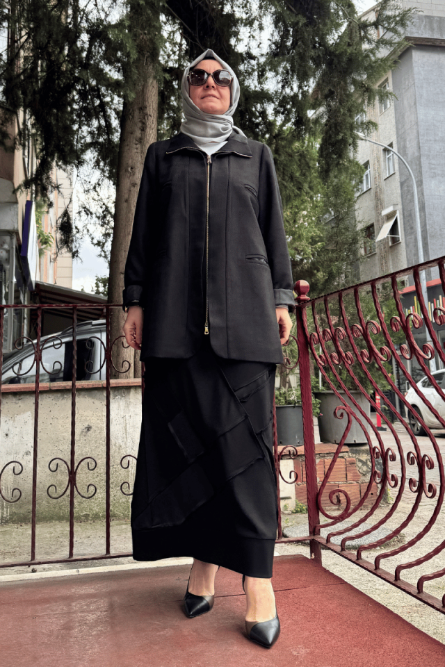 Misswhence Patchwork Etek Siyah 36923