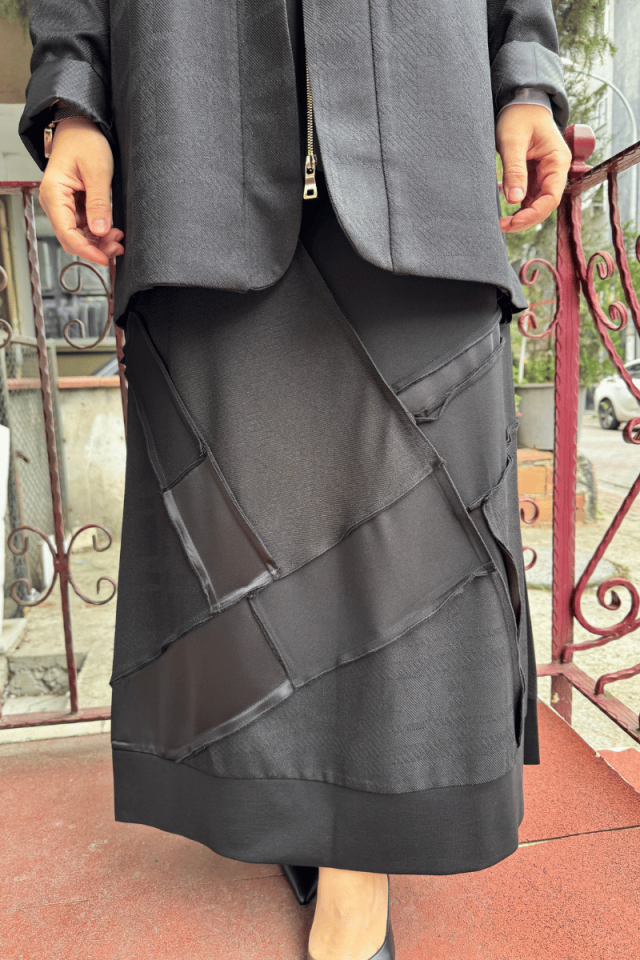 Misswhence Patchwork Etek Siyah 36923
