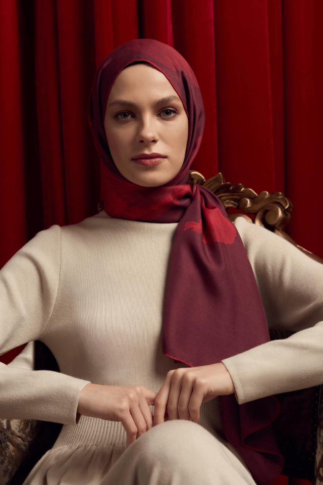 Maisa ŞULE PAMUK İPEK ŞAL 70*190 CM - KIRMIZI