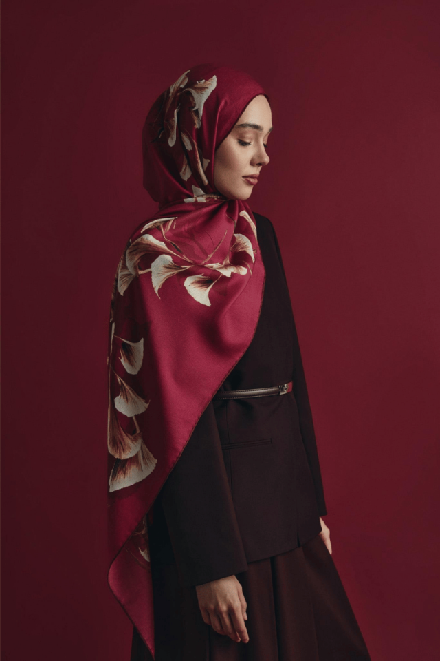 Maisa MİSK PAMUK İPEK ŞAL 70*190 CM - KIRMIZI