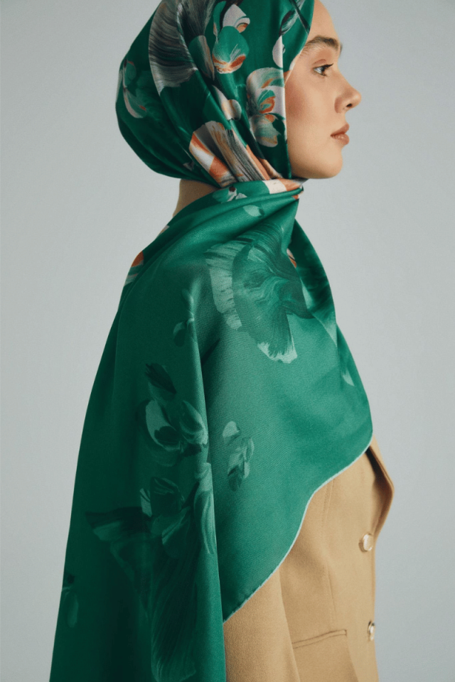 Maisa GEM PAMUK İPEK ŞAL 70*190 CM - YEŞİL