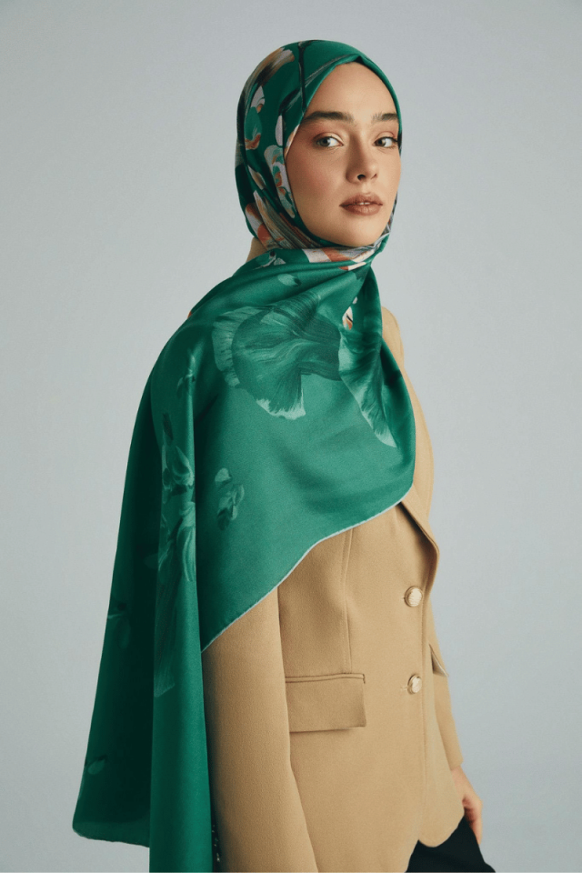Maisa GEM PAMUK İPEK ŞAL 70*190 CM - YEŞİL