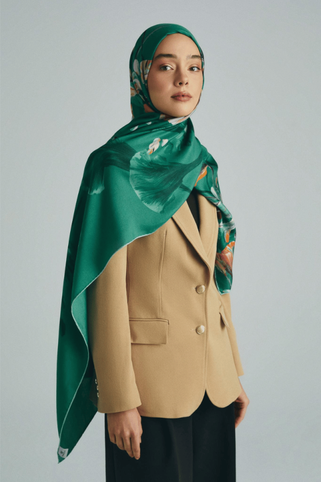Maisa GEM PAMUK İPEK ŞAL 70*190 CM - YEŞİL