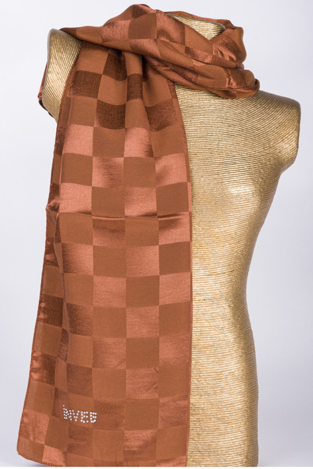 İnvee Square Pattern Shawl-Tan 1230